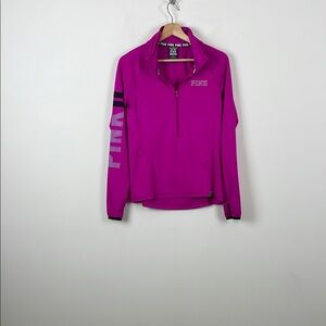PINK Victoria's Secret Ultimate Activewear Long Sleeve Polo Sweatshirt Pink SM
